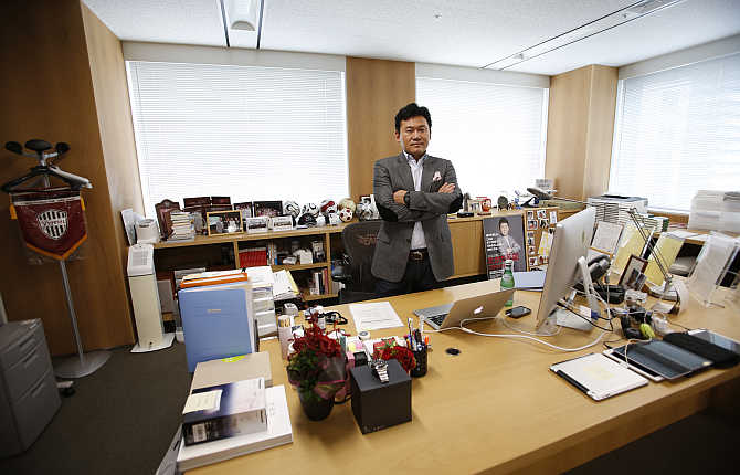 Hiroshi Mikitani, CEO, Rakuten, during an interview with Reuters in Tokyo.