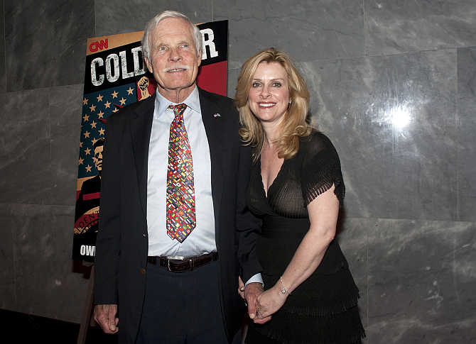 Ted Turner with girlfriend Cynthia MacDonald in New York.