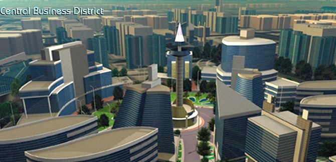 Artist's impression of the Central Business District in Dholera Special Investment Region.