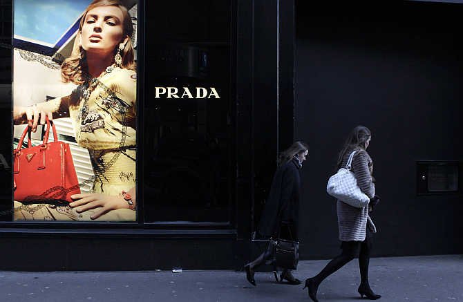 A Prada store on Grafton Street in central Dublin, Ireland.