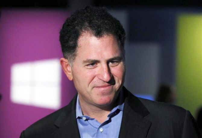Michael Dell Chairman and CEO of Dell Inc. arrives at the launch event of Windows 8 operating system in New York.