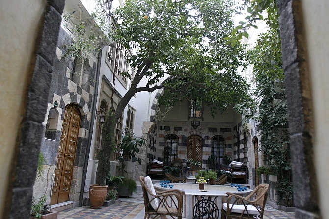 A view of the Beit al-Mamlouka boutique hotel in Old Damascus, Syria.