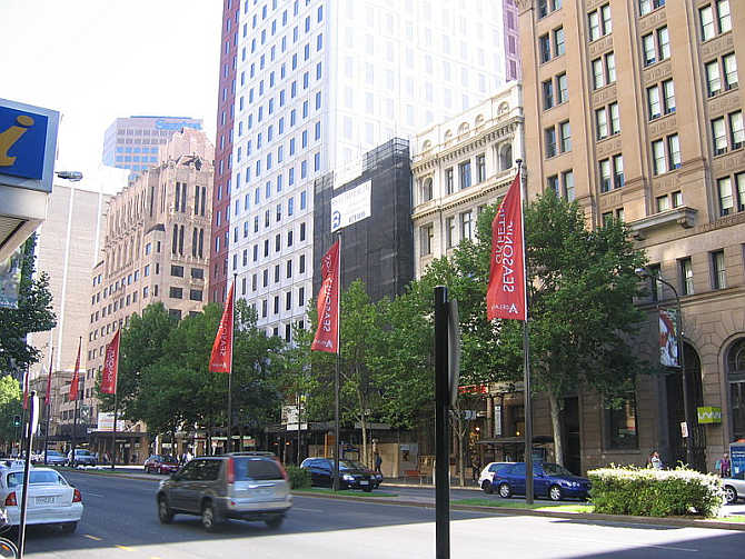 A view of King William Street in Adelaide, Australia.