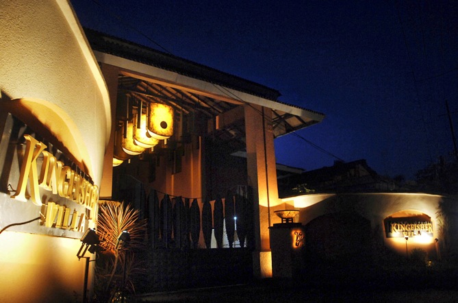 The exterior view of Kingfisher Villa is seen in Goa.