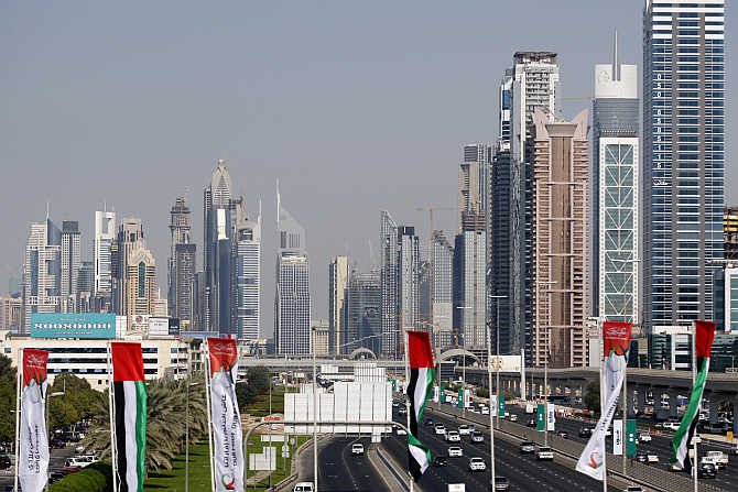A view of Sheikh Zayed Road in Dubai, United Arab Emirates.