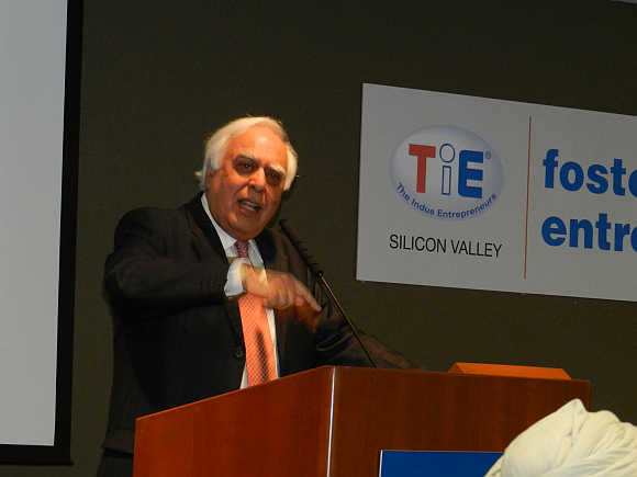 Kapil Sibal at a TiE Silicon Valley event in California.