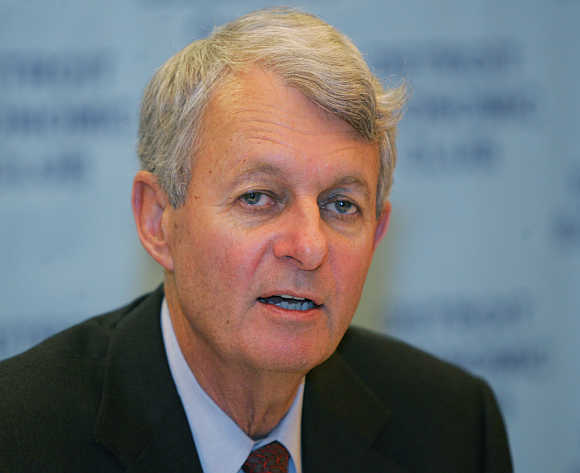 Former Chairman and Ceo Hank McKinnell, Pfizer, in Livonia, Michigan.