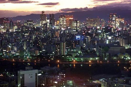 A night view of Osaka City, Japan.