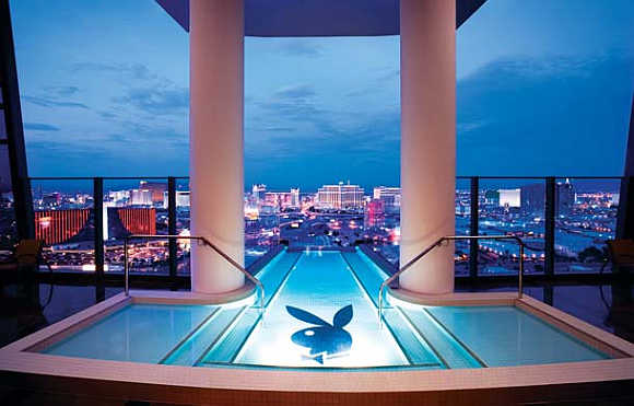 Hugh Hefner Sky Villa at Palm Resorts in Las Vegas.