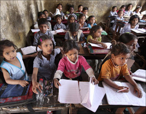 Children in a school in Bihar.
