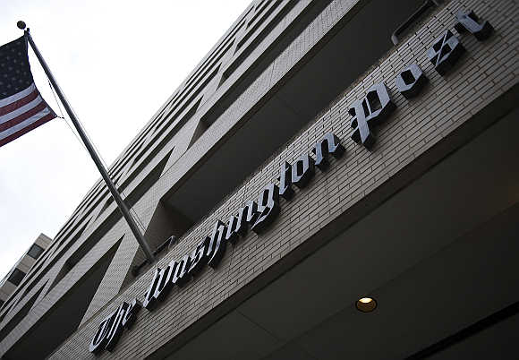 A view of the exterior of The Washington Post Company headquarters in Washington, DC.