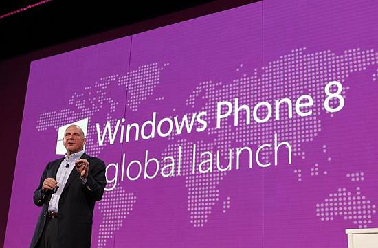 Microsoft CEO Steve Ballmer speaks during the launch of Windows Phone 8 in San Francisco, California.