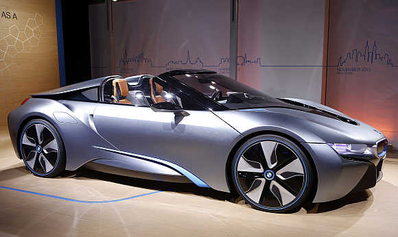 BMW i8 Concept Spyder hybrid in New York.