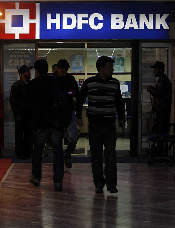 An HDFC bank branch in Srinagar.