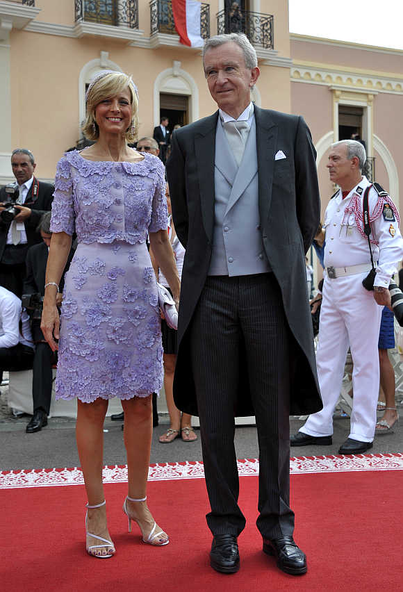Bernard Arnault with his wife Helene Mercier-Armault in Monaco.
