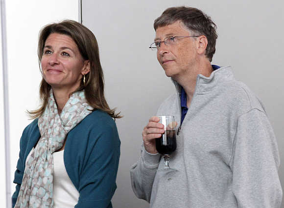 Bill Gates with wife Melinda in Seattle, Washington.