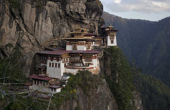 ParoTaktsang Palphug Buddhist monastery, also known as the Tiger's Nest, in Paro district, Bhutan.