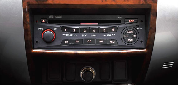 AM/FM radio and CD player.