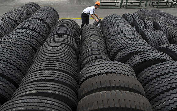 A tyre factory in Hefei, Anhui province, China.
