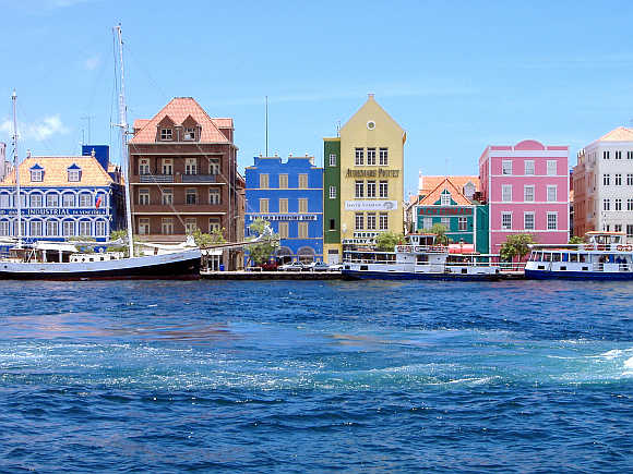Willemstad harbour in Curacao.
