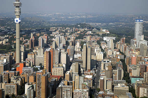 Cityscape of Johannesburg.