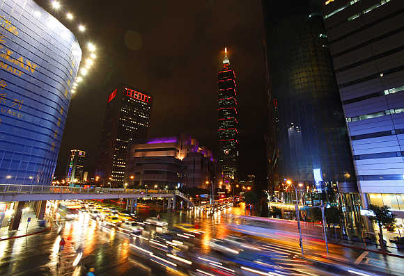 Taipei's financial district.