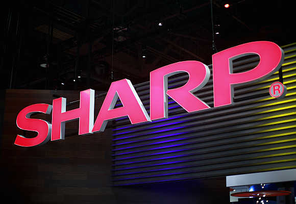 A Sharp booth at the Consumer Electronics Show in Las Vegas.