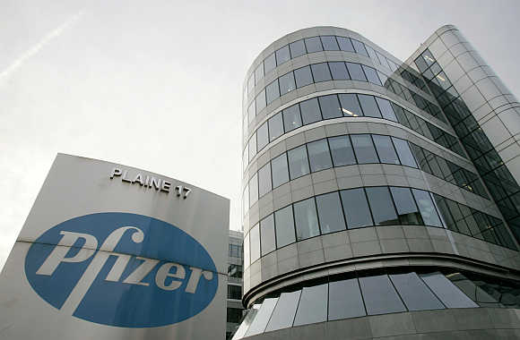 Belgian headquarters of US pharmaceutical giant Pfizer in Brussels.