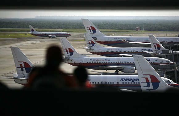 Malaysia Airline's planes at Kuala Lumpur International Airport in Sepang.