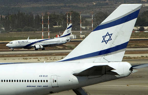 El Al airplanes at Ben Gurion International Airport near Tel Aviv.