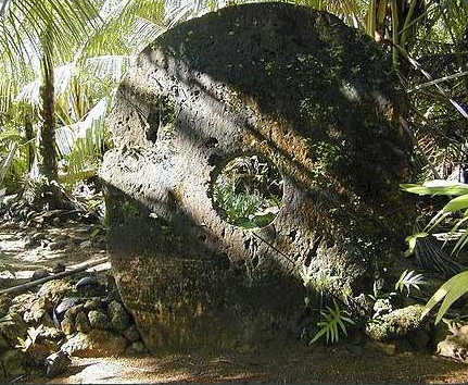 A rai stone on the island of Yap in the Solomon Islands.