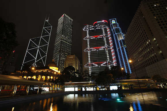 A view of Hong Kong's central financial district.