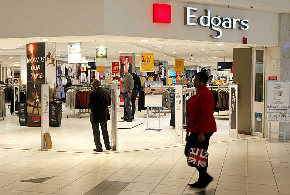 An outlet of Edgars, a South African fashion retailer, at a shopping mall south of Johannesburg.