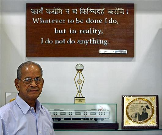 Delhi Metro Rail Corporation's former managing director Elattuvalapil Sreedharan.