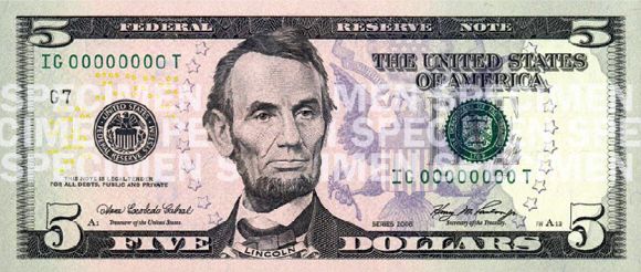 US $5 bill.