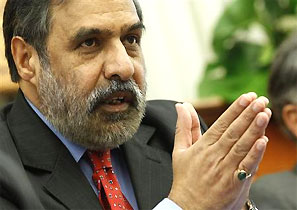 Minister for Commerce and Industry Anand Sharma gestures. Photograph: Denis Balibouse/Reuters