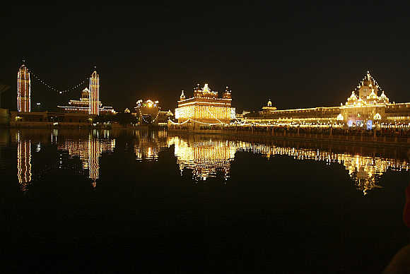 A view of Golden Temple in Amritsar.