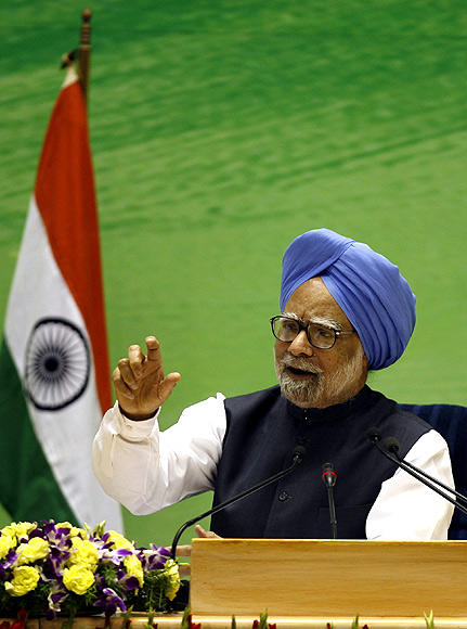 Prime Minister Manmohan Singh speaks during a news conference in New Delhi.