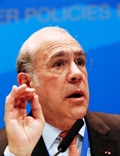 Angel Gurria, secretary-general of the Organisation for Economic Co-operation and Development (OECD), attends a news conference, part of the G20 finance ministers and central bank governors' meeting, in Moscow, July 19, 2013.