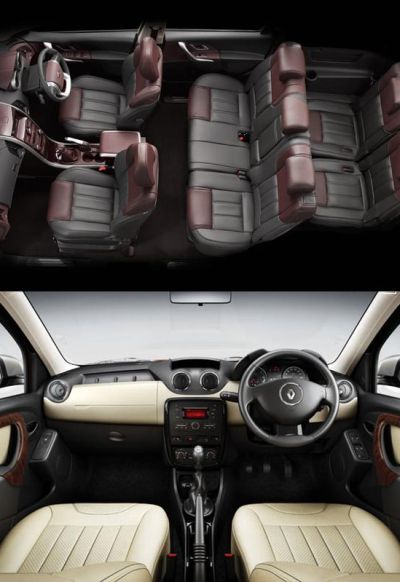 Interior of XUV500 (above) and Renault Duster.