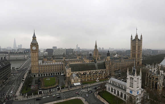 Houses of Parliament in central London.