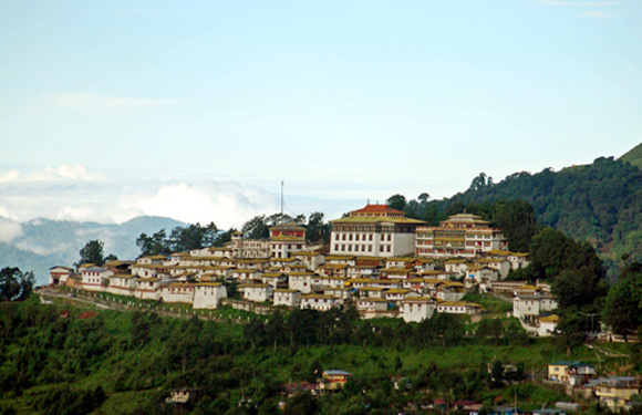 An aerial view shows the Tawang monastery in Arunachal Pradesh.