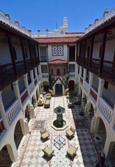 Main courtyard of the South Beach mansion formerly owned by fashion designer Gianni Versace in Miami Beach, Florida.