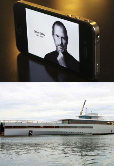 Apple co-founder Steve Jobs (above) and the super yacht he designed during the last days of his life.