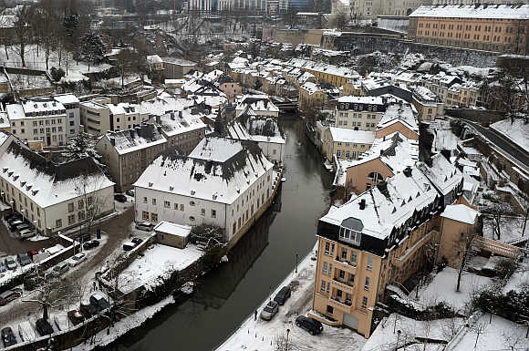 Petrusse river near old fortifications of the city of Luxembourg.