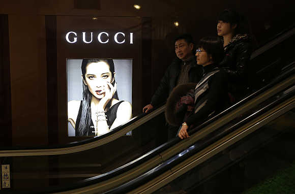 A Gucci advertisement in a shopping mall in Wuhan, Hubei province, China. Gucci is one of Publicis Groupe's clients.