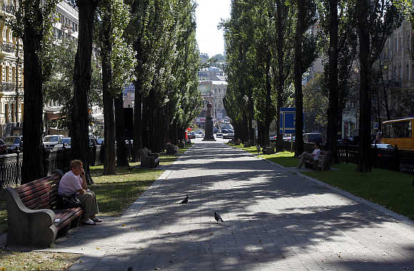 A view of downtown Kiev, capital of Ukraine.