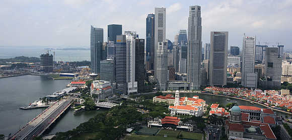 A view of Singapore's Financial District.