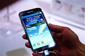 Galaxy phones power Samsung to record rofit. Photograph: Pawel Kopczynski/Reuters