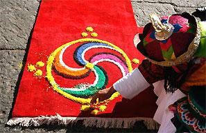 A man decorates the coronation ceremony venue of Bhutan's fifth King Jigme Khesar Namgyel Wangchuck in Thimphu. Photograph: Desmond Boylan/Reuters